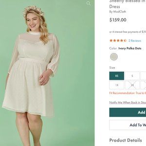 Modcloth Sheerly Blessed In Bliss Fit and Flare Dress in Ivory Polka Dots